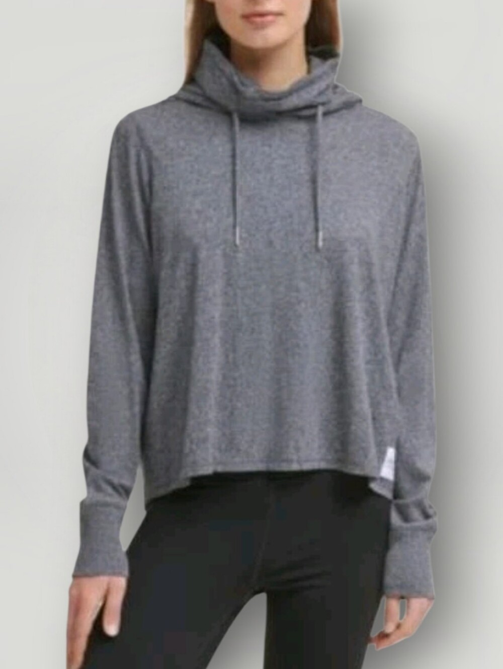 Calvin Klein Performance Hoodie Large Gray Funnel Neck Face Cover Pullover New